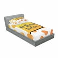thumbnail image 3 of Saying Bedding Set with Sheet & Covers, Vibrant Colored No Stress Relax Phrase on Speech Bubble, Printed Bedroom Decor 2 Shams, 4 Sizes, Earth Yellow Orange, by Ambesonne, 3 of 3