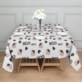 thumbnail image 3 of White Cow Black Spot Moo Pattern Square Tablecloth,Waterproof Square Table Cover,Wipeable Spillproof Washable Table Cover for Home Kitchen Party Decor 52"x52"(132x132cm), 3 of 6