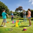 3 in 1 Kids Outdoor Ring Toss Game Set Children Traffic Cone Bean Bags