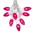thumbnail image 1 of Novelty Lights 100' C9 Pink Incandescent Christmas String Light Set, Outdoor Christmas Light String, Christmas Bulbs, Roofline Light String, Outdoor String Lights, White Wire, 1 of 5