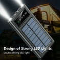 thumbnail image 6 of JTNeq Solar Power Bank with Integrated Cable, 20000mAh Capacity, and LED Light for Camping and Travel, 6 of 8