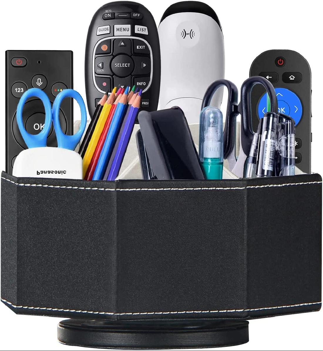Remote Control Holder, Swivel Desk Organizer and Decorations for Living