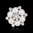 thumbnail image 2 of Visland Elegant Scarf Bride Wedding Rhinestone Imitation Pearl Brooch Pin Jewelry Decor, 2 of 6