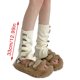 thumbnail image 3 of Womens Lolitas Knitted Long Socks Knee High Leg Warmers Fashion Harajuku Cute Boot Socks Winter Ankle Heap Socks off white, 3 of 4