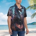 thumbnail image 2 of Lsque Urban Mechanical Dragon pattern Hawaiian Shirt for Men, Unisex Summer Beach Casual Short Sleeve Button Down Shirts-Large, 2 of 9