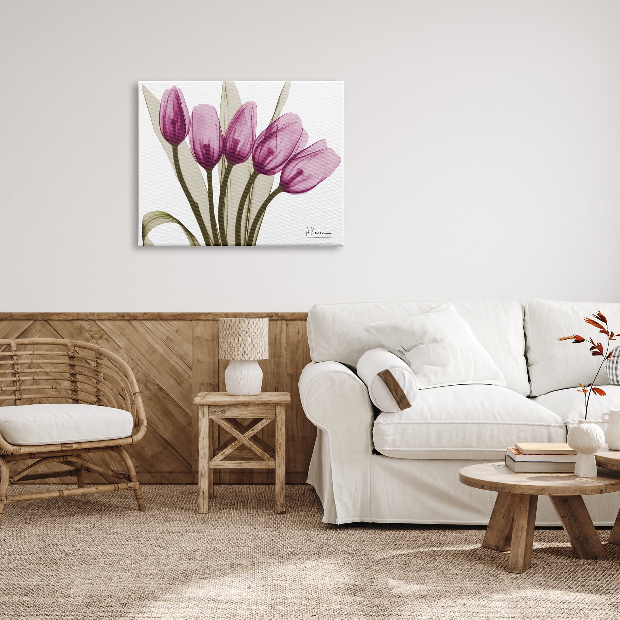 Stupell Industries Contemporary Pink Tulips Botanical & Floral Photography Gallery Wrapped Canvas Print Wall Art, 40 x 30