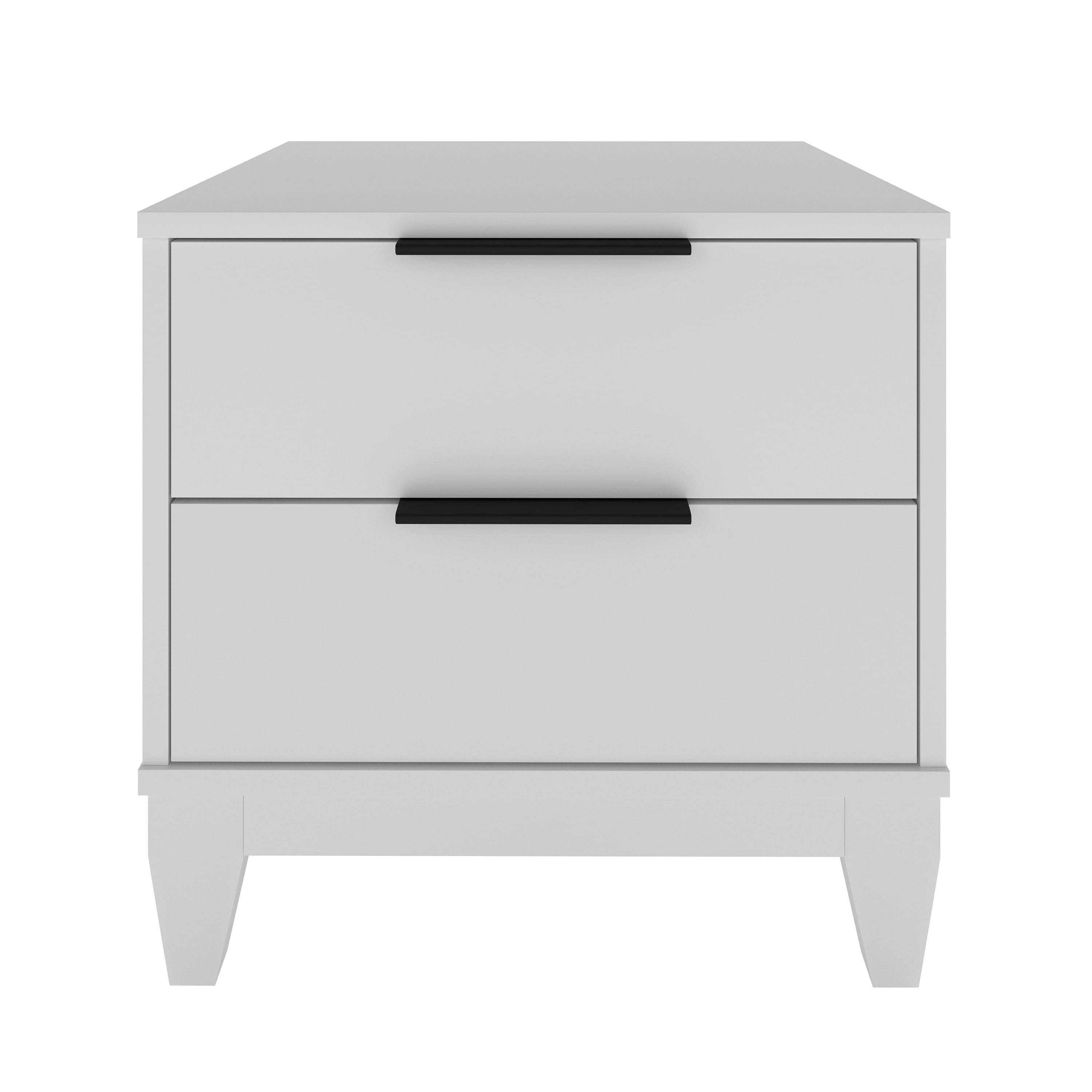 Boyd Sleep Mackay Modern Double Drawer Nightstand, White
