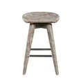 thumbnail image 4 of Boraam Bali 24" Backless Swivel Wood Counter Stool, Barnwood Wire-Brush Finish, 4 of 6