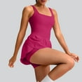 thumbnail image 4 of lcziwo Womens Athletic Romper Workout Running Onesie Shorts Jumpsuits Gym Yoga Tennis Skort Rompers Beach Vacation Outfits Gifts for Mom Hot Pink XXL, 4 of 9