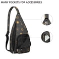 thumbnail image 2 of Dark Gothic Shoulder Bag - Golden Cosmic Star Pattern, Witchy Spiritual Aesthetic, Waterproof Sling Bag for Men, 2 of 4