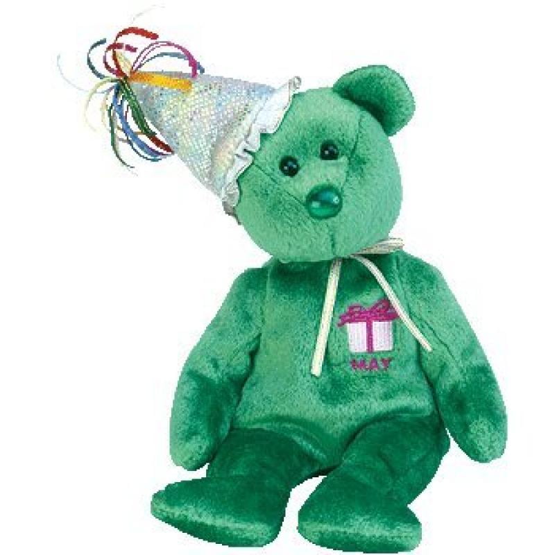 TY Beanie Baby - MAY the Teddy Birthday Bear (w/ hat) - Walmart.com
