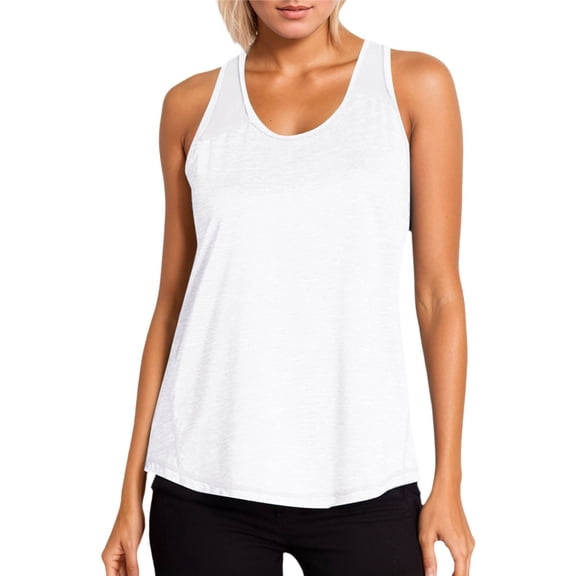 High Neck Tank Tops for Women Summer Slim Fit Basic Sleeveless Shirts Slim Fitted Racerback Shirts Women's Fashion White, Size M