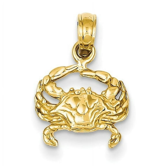 Finest Gold 14K Yellow Gold Crab Pendant