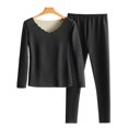 thumbnail image 1 of Conjunto de ropa interior térmica para mujer con forro polar y cuello en V ultra suave, 1 of 8