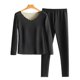 thumbnail image 1 of Conjunto de ropa interior térmica para mujer, calzoncillos largos con cuello en V ultra suave y forro polar, 1 of 8
