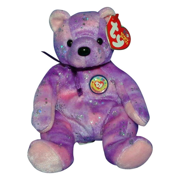 Ty Beanie Baby: Clubby 6 the Purple Bear BBOC | Stuffed Animal | MWMT
