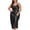 Black#13038mm, variant on Plus Size Satin Silk Nightdress for Women's Sexy Deep V Neck Negligees Long Adjustable Spaghetti Strap Chemise Navy 4XL