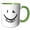 Green/White, variant on 3drose, Motivational Quote Good Vibes Smiley, 11oz Two-tone Blue Mug
