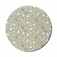 thumbnail image 1 of Nature Mouse Pad for Computers, Olive Tree Branches Season Mediterranean Raw Food Cuisine Culture Design, Round Non-Slip Thick Rubber Modern Mousepad, 8" Round, Pale Khaki and White, by Ambesonne, 1 of 2