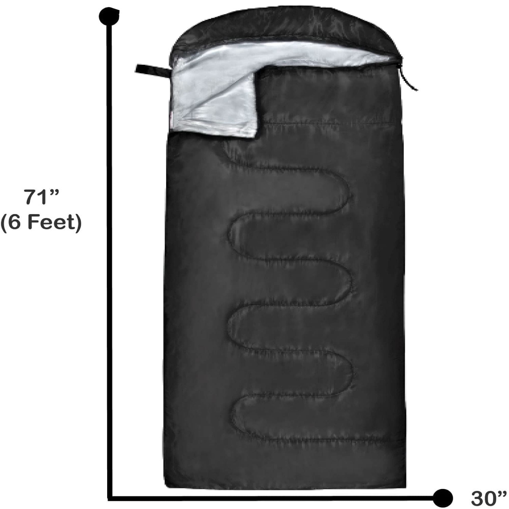 Trail Maker 50-70 F Rectangular Sleeping Bag, Black