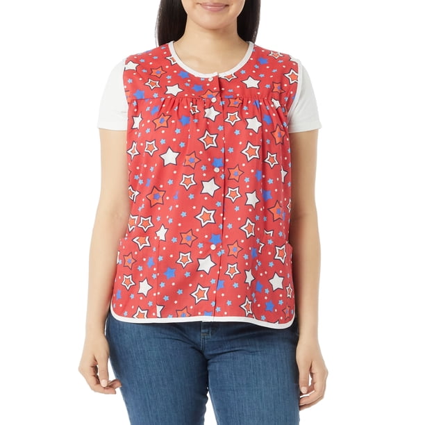AmeriMark Easy-Care Snap Front Cobbler Aprons Vest with Two Patch Pockets  Red Star 4X - Walmart.com