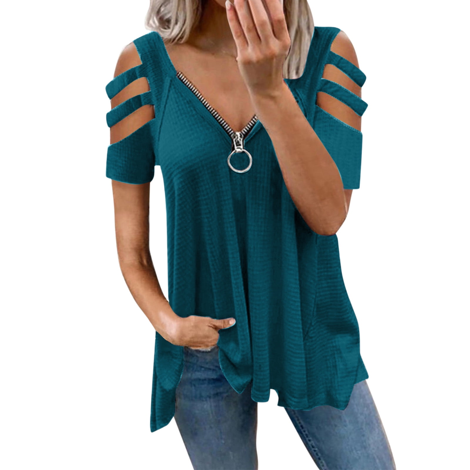 Sexy Solid Fold Off the Shoulder Short Sleeve Two Pieces Sexy Solid Fold Off the Shoulder Short Sleeve Two Pieces