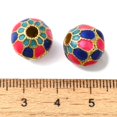 thumbnail image 2 of Rack Plating Brass Enamel Beads Long-Lasting Plated Cadmium Free Lead Free Round Real 18K Gold Plated 10.5mm Hole: 2.5mm, 2 of 2