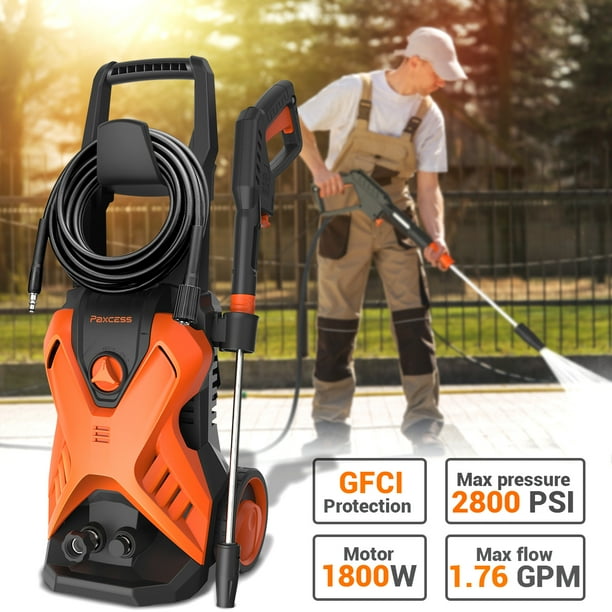 2800PSI Electric Pressure Washer 1.76GPM 1800W Powerful Pressure Washer with Spray Gun, Foam
