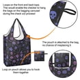 thumbnail image 4 of 5 Pack Foldable Shopping Bag,Purple Halloween Ghost Pumpkin Skull Pattern Reusable Grocery Bags with Pockets,Large Reusable Tote Bags with Handles Waterproof & Lightweight, 4 of 6