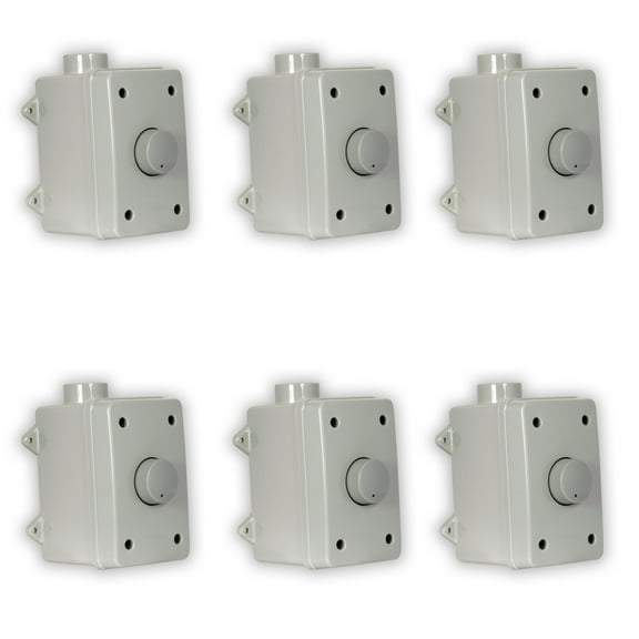 Theater Solutions OVCDG Outdoor Volume Controls Gray Weatherproof 6 Piece Set