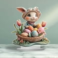 thumbnail image 5 of Easter Tabletop Decor, 2D Bunny and Egg Figurine Set, Spring Centerpiece for Dining Table, Living Room Mantle, Holiday Party Decoration, 5 of 8