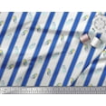 thumbnail image 2 of Soimoi Blue Cotton Voile Fabric Ice Cream Pops & Stripe Printed Craft Fabric by the Yard 42 Inch Wide, 2 of 3
