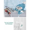 thumbnail image 3 of Blue Snowman Christmas Tie Up Curtains for Windows 45 Inch Length Balloon Curtains Kitchen Adjustable Balloon Window Shade Xmas Snowflake Birds Berry Winter Tie Up Bathroom Curtain Window 52"x45", 3 of 6