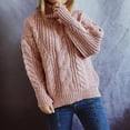 thumbnail image 2 of IROINNID Womens Sweater Turtleneck Pullover Sweater Solid Color Loose Mid-Length Long Sleeve Tops Blouse Knitted Sweater, 2 of 5