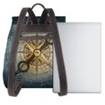 thumbnail image 3 of Balery Vintage Compass Mochila de Cuero para Mujeres, Gran Capacidad, Bolsa de Viaje Multifuncional, Mochila de Cuero y Bolsa de Hombro para Mujeres, 3 of 4