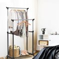 thumbnail image 3 of Portable Double Rail Adjustable Garment Rack Rolling Clothes Hanger Heavy Duty, 3 of 8