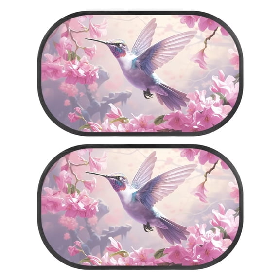 JOAIFO 2 Pack Hummingbird Car Window Shades for Baby, Foldable Rear and Side Window Sun Shade, Reusable Automotive Interior Sun Protection
