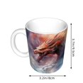 thumbnail image 2 of Yiaed Ink Style Wave Dragon Print Ceramics Coffee,Large Handle Design,Extra Large Tea and Coffee Cup for Office and Home Mugs, 2 of 6