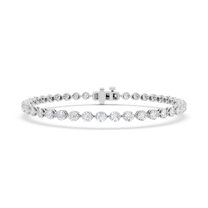 3 Ct Moissanite Tennis Bracelet for Women 14K White Gold Plated Silver D Color VVS1 Classic Bridal Jewelry Gift for Women Size 7 Inches