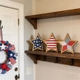 thumbnail image 4 of 3Pcs 4th of July Patriotic Wooden Stars Decor, Red White Blue Rustic Tiered Tray Tabletop Ornaments, Independence Day Memorial Day Farmhouse Home Office Shelf Decorations, 4 of 6