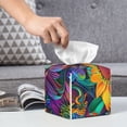 thumbnail image 6 of Sikiie Psychedelic Sunflowers Leather Tissue Box Cover Square, tissue box holder - 5.2”x5.2”x5.2”, 6 of 7