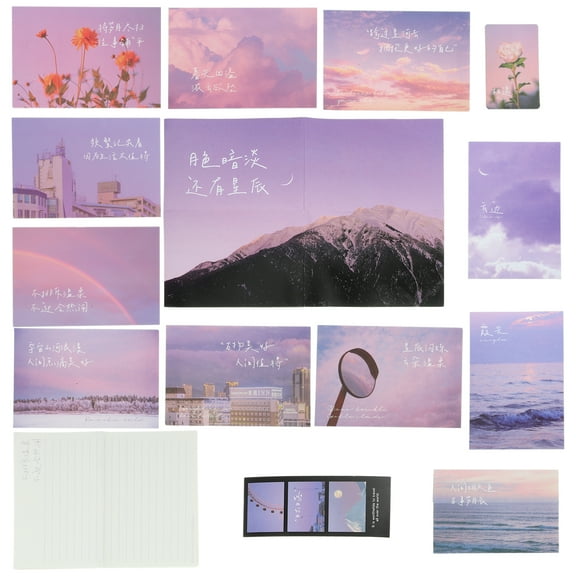 OUNONA Purple Stationery Paper for Writing Use with Paper Material 1 Set