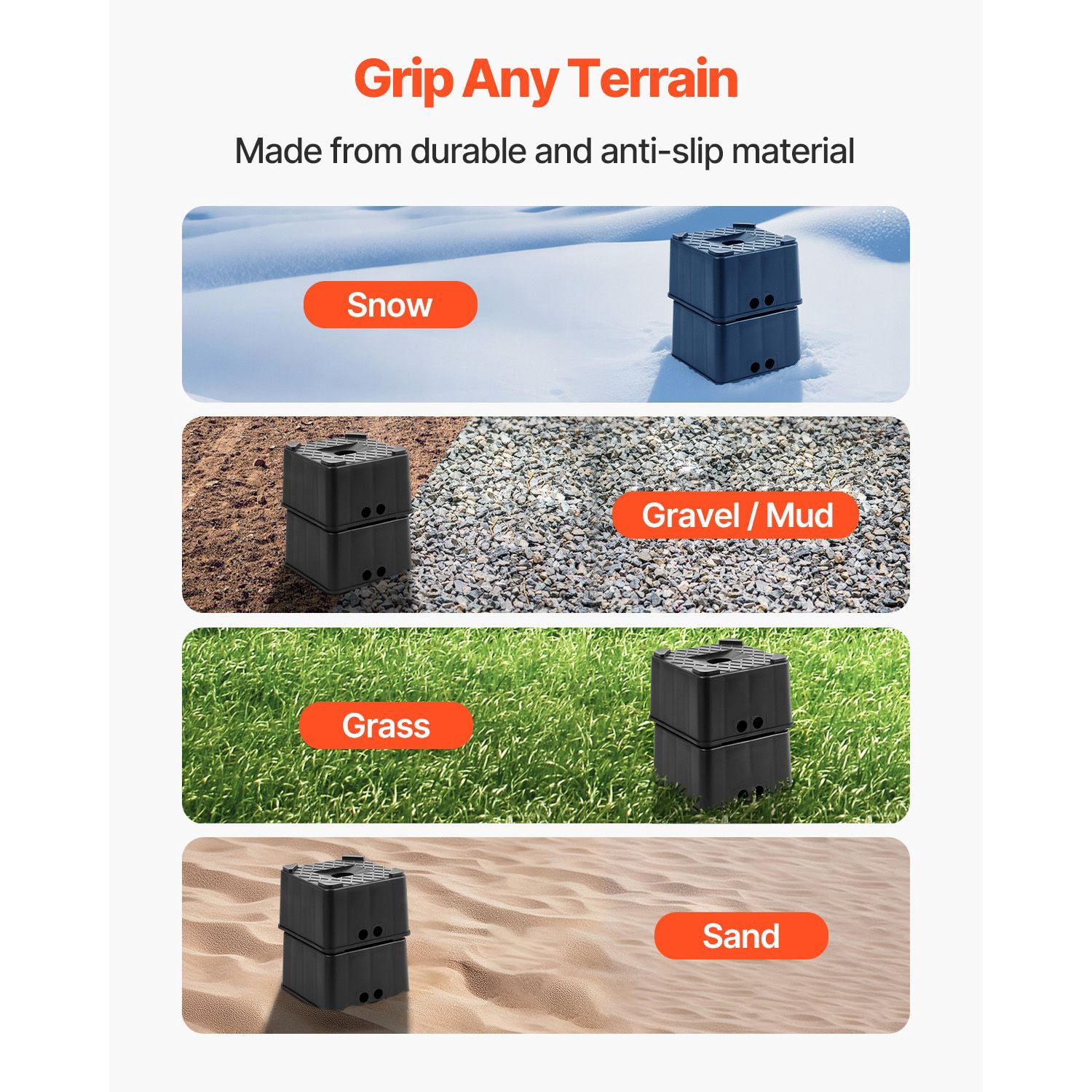 Heavy Duty RV Leveling Blocks,6 " Trailer Jack Stands with 6000 lbs Capacity,Camper Leveling Blocks for Travel Trailers,5th Wheels,Motorhomes,2 Pack