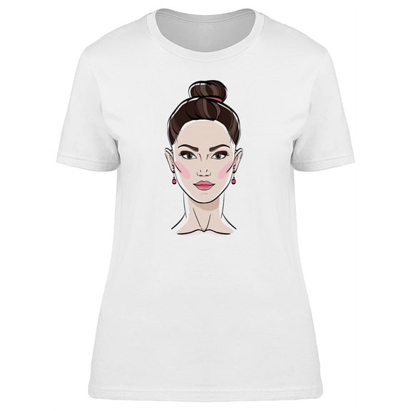 Elegant Woman Face T-Shirt Women -Image by Shutterstock, Female Medium
