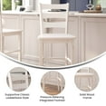thumbnail image 4 of 2 Piece Bar Stool, Slatted Design Back, White, 4 of 5