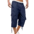 thumbnail image 2 of KyCheLot Mens Capris Summer Casual Cargo Pants Below Knee Drawstring Hem Capri Pants Hiking Work Outdoor, 2 of 4