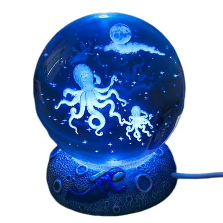 

Crystal Ball Bedside Light Colorful Change Light Resin Base for Home Party Decor