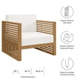 thumbnail image 6 of Carlsbad Teak Wood Outdoor Patio Armchair Natural White, 6 of 7