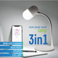 thumbnail image 4 of 3 en 1 Lumière Bluetooth avec Chargeur Sans Fil, Haut-Parleur Bluetooth, Lumière LED Blanche avec Variateur de Contrôle Tactile - Conception de Lumière Portable., 4 of 5