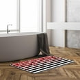 thumbnail image 2 of Valentine''s Day Bath Mat Red Heart Black White Geometric Stripes Love Couple Romance Abstract Simple Creative Bathroom Kitchen Rugs,16"x 24", 2 of 2